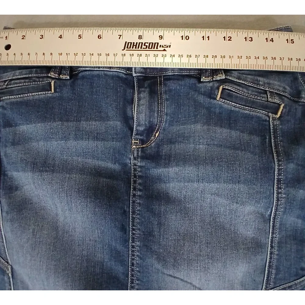 White House Black‎ Market Womens Blue Denim Skirt Size 4 32 Waist- Long 16